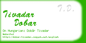 tivadar dobar business card